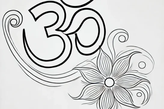 DALL·E 2024-08-19 14.46.00 - A tattoo design featuring the Om symbol suitable for women. The design should be elegant and delicate, with smooth, flowing lines forming the Om symbo